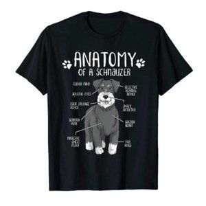 Funny Anatomy Schnauzer Dog Lover Gift T-Shirt